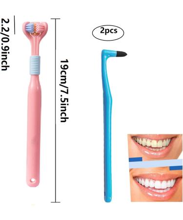 Soft Three-Sided Toothbrush for Autism | Gentle Macaron Brush for Adults & Kids - International Shipping - Buy Online on GoSupps.com