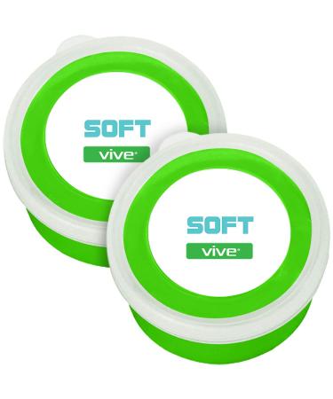 Vive Therapy Putty Occupational Hand Tools (2 Pack) - Sensory Stress Relief - for Physical Exercise Finger Pain Grip Strength Rehab Arthritis Adults Forearms Fidgeting Motor Skills Green (Soft)