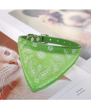 Cat Collar with Bandana in Paisley Look - Green Buckle - Size S (20-26cm Neck) | International Shipping Available - Buy Online on GoSupps.com