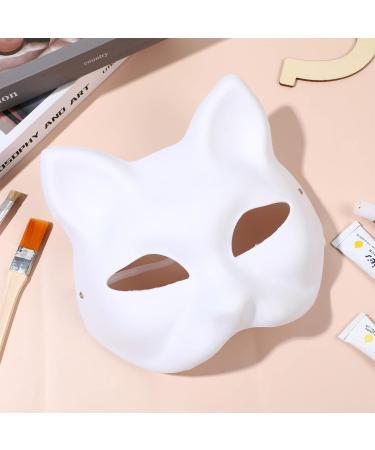 Stobok 10-Pack DIY Cat Masks - Unfinished White Masquerade Masks for Halloween Parties - Buy Online on GoSupps.com