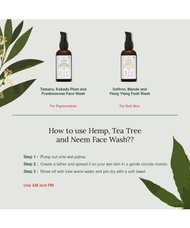 Juicy Chemistry Hemp Tea Tree Neem Face Cleanser - Organic Vegan Acne & Blackhead Wash for Men & Women (100ml - Buy Online on GoSupps.com