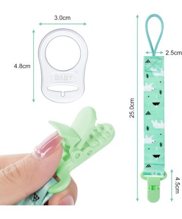 Aolso Silicone Dummy Clips Adapter 4pcs Baby Pacifier Holder with 4 Adapters - Blue-Green | Teething Toy Straps - Buy Online on GoSupps.com