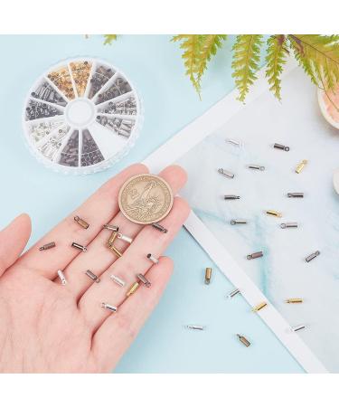 PandaHall 210pcs Cord End Caps: Brass Glue-in Terminators for 2mm Beading Wire Jewelry - 12mm Inner Diameter, 6 Colors - Buy Online on GoSupps.com