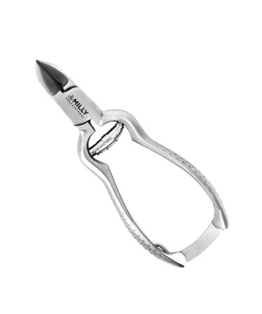 By MILLY German Steel Heavy Duty Toenail Clippers - Trim Thick or Hard Toenails with Medical Grade High Carbon Stainless Steel Toenail Cutter - Professional Podiatrist Toenail Nipper (Silver)