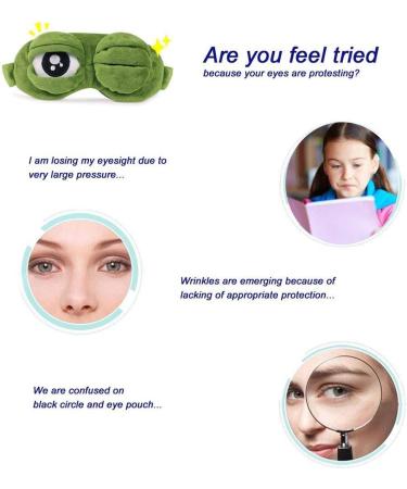 OFKP Creative 3D Frog Cute Eye Cover Sleep Mask Sleep Cartoon Blindfold Funny Green Gift - Buy Online on GoSupps.com