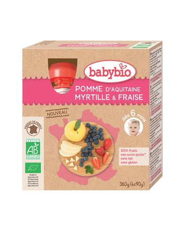 Babybio Organic Gourds Apple Blueberry Strawberry 360g
