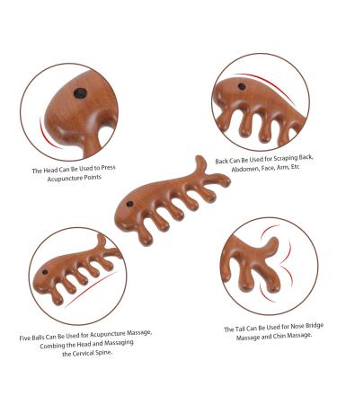 Collbath Fish-Shaped Wooden Comb | Portable Wide Tooth Comb for Curly Hair | Golden Sandalwood Massage Tool for Men - Buy Online on GoSupps.com