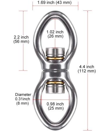 Dolibest Swing Swivel - 2 Bearing Rotational Device for Aerial Silks, Yoga Swing Sets, Hammocks - 800LB Capacity - Buy Online on GoSupps.com