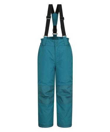 Mountain Warehouse Raptor Kids Snow Ski Pants - Detachable Suspenders Petrol Blue 3-4T