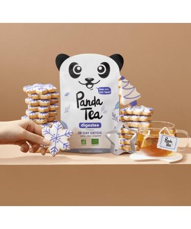 Panda Tea Th Vert Immunitea | 28 Sachets Coton Bio | Renforce D fenses Naturelles | Gingembre Menthe Poivr e Sauge Eucalyptus | Th D fense Naturelle - Buy Online on GoSupps.com