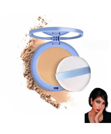 Oil Control Face Pressed Powder Matte Smooth Flawless Setting Powder Makeup Waterproof Long Lasting Clarifying Finishing Powder(#03 PURE BEIGE)