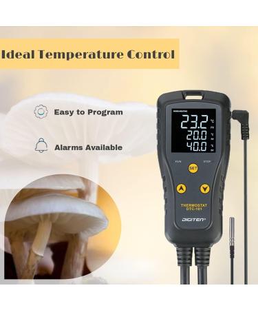 DIGITEN Temperature Controller DTC101 Greenhouse Thermostat Outlet Home Brewing Temperature Controlled Switch 10A Heat Mat Thermostat Aquarium Temperature Controller Heating Cooling Mode - Buy Online on GoSupps.com