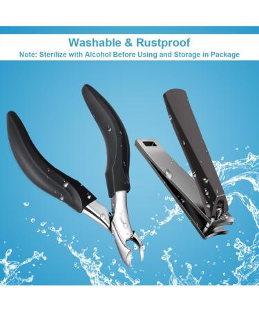 Orelex Nail Scissors - Professional Stainless Steel Nail Cutters for Thick Nails with Ergonomic Grip & Nail File | International Shipping Available - Buy Online on GoSupps.com