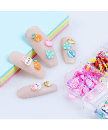Easter Bunny Carrot Nail Art Slices - 12 Shapes 3D Polymer Clay for Nail Decor - Buy Online on GoSupps.com