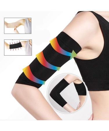 2 Pair BeeSpring Arm Slimming Shaper Wrap Compression Sleeves for Women - Tone & Shape Arms, Lose Arm Fat - Sport Fitness Arm Shapers (Beige + Black) - Buy Online on GoSupps.com