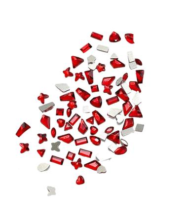 FEIlei 100Pcs Mixed Glass Crystal Hybrid Diamond Rhinestones Nail Art Decorations Drop Rhombus Flatback Stones 3D Gems