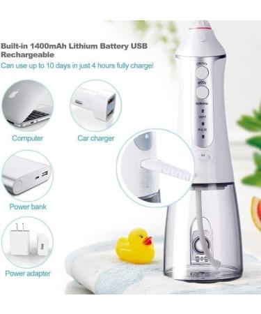 Buy Cordless Water Flosser 300ML - Portable Teeth Cleaner Rechargeable Oral Irrigator 3 Modes USB Charged White - Best International Shipping - Buy Online on GoSupps.com