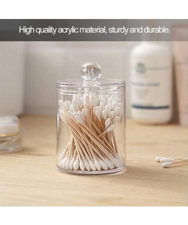 Alvinlite Transparent Cotton Swab Holder - Acrylic Round Organizer for Cotton Pads & Buds | Stylish Storage Solution - Buy Online on GoSupps.com