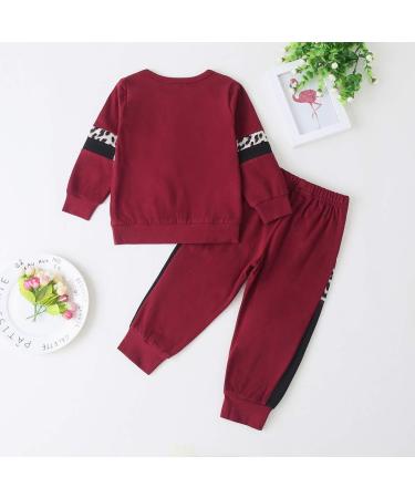 ZOEREA Baby Girl Leopard Sweatshirt and Harem Pants Set | 18-24 Months | Red - Buy Online on GoSupps.com