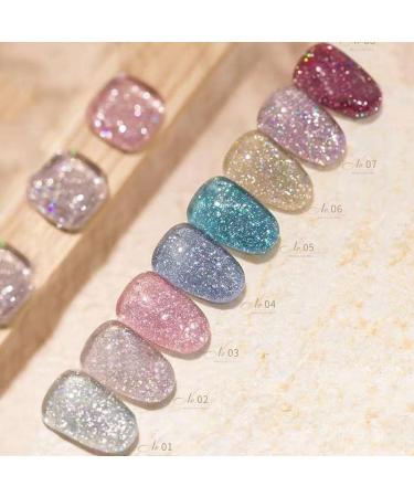 Jelly Diamond Gel Nail Polish Semi Permanent Holographic Sequins Soak Off UV Gel DIY Nail Varnishes - (Color: 14) - Buy Online on GoSupps.com