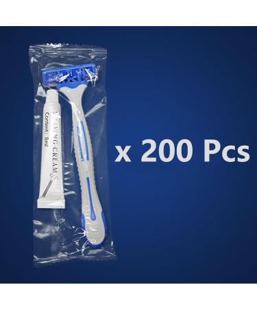 200 Pack Kheoxusa 3 Blade Disposable Razors - Individually Wrapped Perfect for Hotels Airbnb & Travel - Triple Blade Razors in Grey Blue - Buy Online on GoSupps.com
