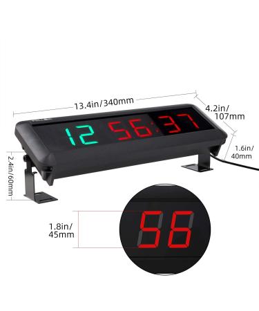 Pellor Fitness Timer - 6-Digit LED Gym Timer with Remote Control 12/24 Hour Format Stopwatch & Interval Training Clock for CrossFit - International Shipping Available - Buy Online on GoSupps.com