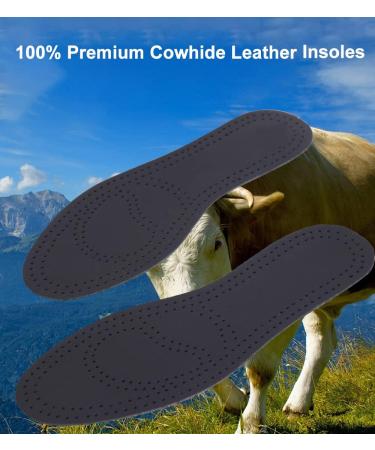 Black Leather Insoles for Men's Boots | Nonslip Thin Shoe Pads with Activated Carbon | Odor Eaters | 3 Pairs (Men's US 10-10.5 - Buy Online on GoSupps.com
