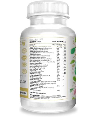 ACTIF Organic Prenatal Vitamin with 30+ Organic Vitamins 100% Natural DHA EPA Omega 3 and Organic Herbal Blend - Non-GMO 90 Count 2024 Formula - Buy Online on GoSupps.com