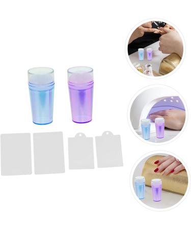 AOKWAWALIY 2 Sets Nail Stamp Nail Kits Girl Nail Art Printing Accessory Nail Art Stencils Nail Accessories Nail Pattern Printing Stamper Silica Gel Scraping Board Fully Transparent 6.5X3X3CM Purple Blue - Buy Online on GoSupps.com