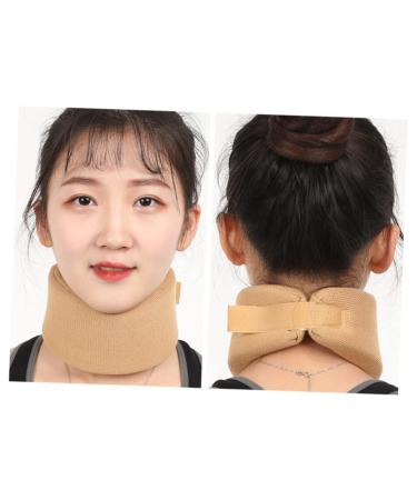 FOMIYES Neck Brace Neck Stabilizer Supporter Support Brace Posture Choker Neck Guard Braces Soft Neck Foam Brace Foam Sponge Orthotics Men and Women Spine Khaki M