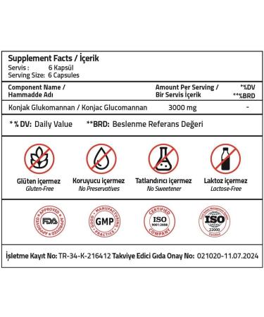 VALIDUS Konjak Glukomannan 3000 mg 120 Capsules - Buy Online on GoSupps.com