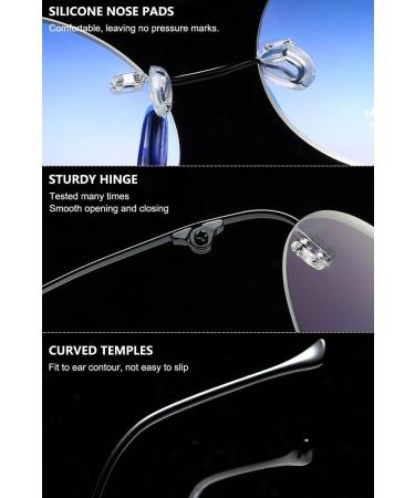 Shop Magimodac Round Reading Glasses for Men & Women - Borderless Blue Light Filter Titanium Glasses - 3.0 Diopter Visual Aid - Buy Online on GoSupps.com