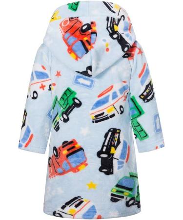 XINNE Soft Bathrobe for Boys & Girls - Cute Pattern Toddler Baby Flannel Hoodie Pajamas Sleepwear with Multi Cars Design - Buy Online on GoSupps.com