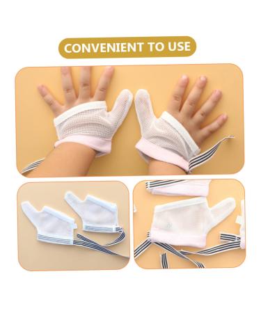 PLAFOPE 2 Pairs Anti-Eating Gloves for Kids | Thumb Protector & Hand Mittens for Nail Biting | Breathable Finger Guard | Child Nylon Gloves 11x7x0.5cm | Pink Black - Buy Online on GoSupps.com