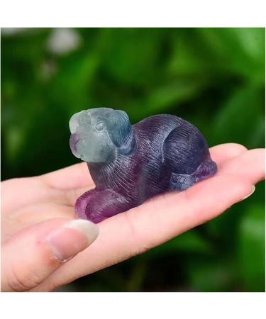 Natural Crystal Rough 1pc Natural Rainbow Fluorite Hand Carved Dog Quartz Crystal Stone Figurine for Decoration PEIQIYIN - Buy Online on GoSupps.com