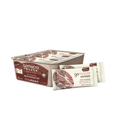 GoMacro MacroBar Organic Vegan Protein Bars - Mocha Chocolate Chip (2.3 Ounce Bars, 12 Count)