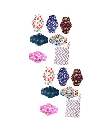 Minkissy portable 12 pieces storage bag for women's bandages menstrual pads made of bamboo reusable women's bandages with wings menstrals pad carbon frame bandage care mat Pads