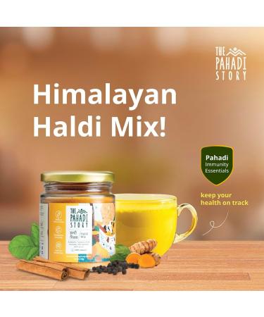 The Pahadi Story Turmeric Latte Mix 100gm 100% Natural Haldi Doodh Mix Immunity Booster Golden Milk Powder for Rainy and Winter Season - Buy Online on GoSupps.com