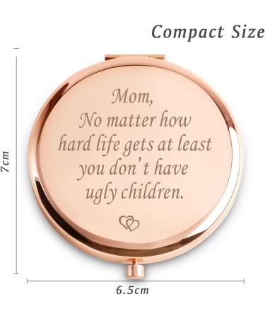 COYOAL Engraved Compact Mirror - Personalized Mom Gift with Sentimental Quote | Mother's Day Birthday Present from Daughter/Son/Husband - Buy Online on GoSupps.com