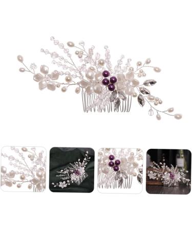 FRCOLOR 1pc Braided Flower Comb Pearl Hair Comb Diy Bridal Hair Comb Handmade Wedding Crystal Hair Comb Wedding Side Combs Rhinestone Hair Pearl Hair Pin The Side Wire White Bride Flowers - Buy Online on GoSupps.com