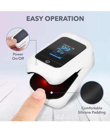 Blaux Finger Pulse Oximeter - Portable Oxygen Monitor | Accurate Blood Oxygen Saturation Device for Seniors | Battery-Powered Digital Display Oximetry Monitor - Buy Online on GoSupps.com