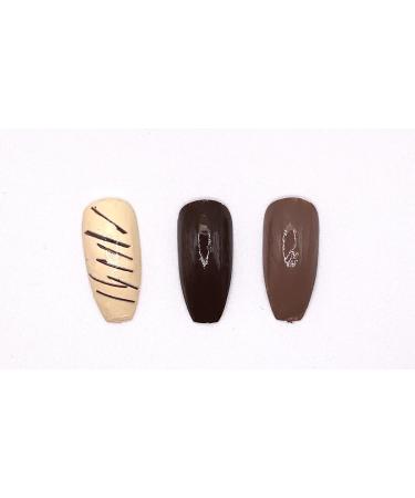 Embrace Autumn Glamour: Brown Nail and Nude Polish Set with Bonus Nail Art Stickers - 15ml Each - Buy Online on GoSupps.com