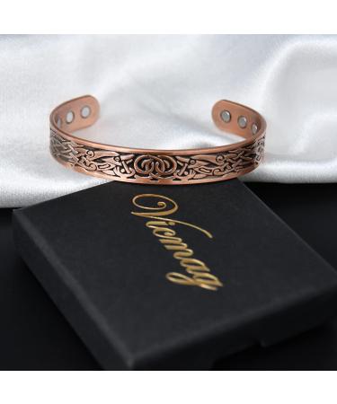 VicMAG Pure Copper Magnet Cuff Bracelet for Men | Arthritis Pain Relief Therapy | Adjustable Size | Gift Box Included - Buy Online on GoSupps.com