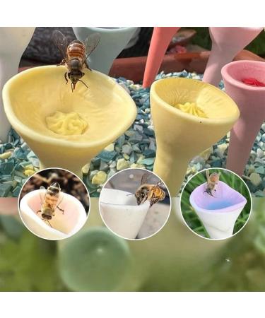 EHOTER Bee Insect Drinking Cup 2024 New Colorful Bee Insect Drinking Cup Safe Places to Drink for Bees Thirsty Pollinators Need a Drink Resin Bee Cups for Garden Decor (Multicolor) - Buy Online on GoSupps.com