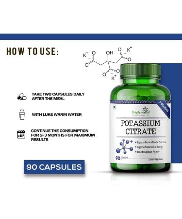 Tresear Potassium Citrate Supplement for Healthy Nervous System & Muscle Function - 90 Capsules - Buy Online on GoSupps.com