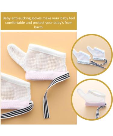Healifty Adjustable Baby Thumb Brace Gloves - 2 Pairs Infant Anti-Sucking Mittens - Thumb Splint for Kids - Pink Black 12x7.5x0.5cm - Buy Online on GoSupps.com