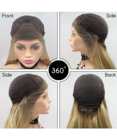 Yinuozhogntian 14" Ombre Blonde Short Bob Wig - Heat Resistant Synthetic Lace Front for Women & Drag Queens - Buy Online on GoSupps.com