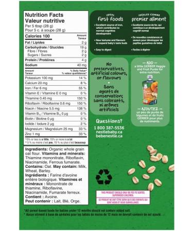 Gerber Baby Organic Cereal Oat 6x208g - Buy Online on GoSupps.com