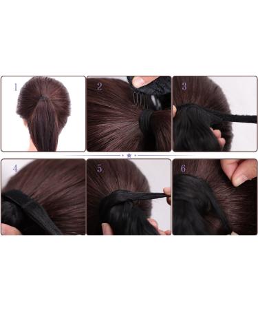 Magic Paste Ponytail Extension - Curly Wrap Around Water Wave Hairpiece for Black Women | 12 Inch Natural Black Ponytail - Buy Online on GoSupps.com