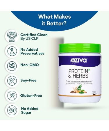 Protein & Herbs for Men - Muscle Building & Recovery | 23g Whey Protein Isolate 5.5 BCAAs Sugar-Free Certified Clean Chocolate Flavor - 500g - Buy Online on GoSupps.com